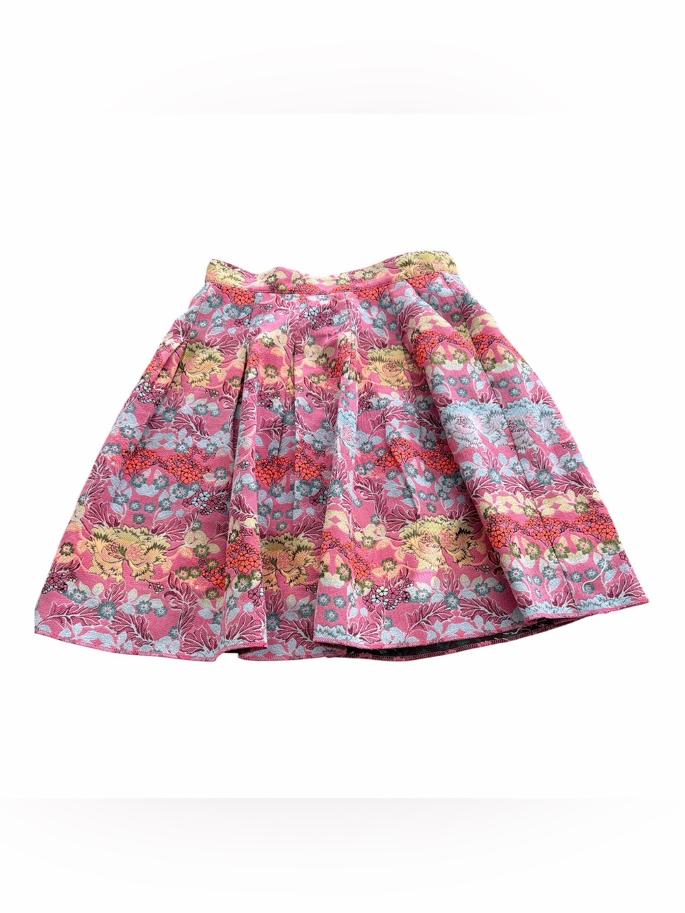 Bebe Pastel Floral Jacquard Full Short Skirt Size 6